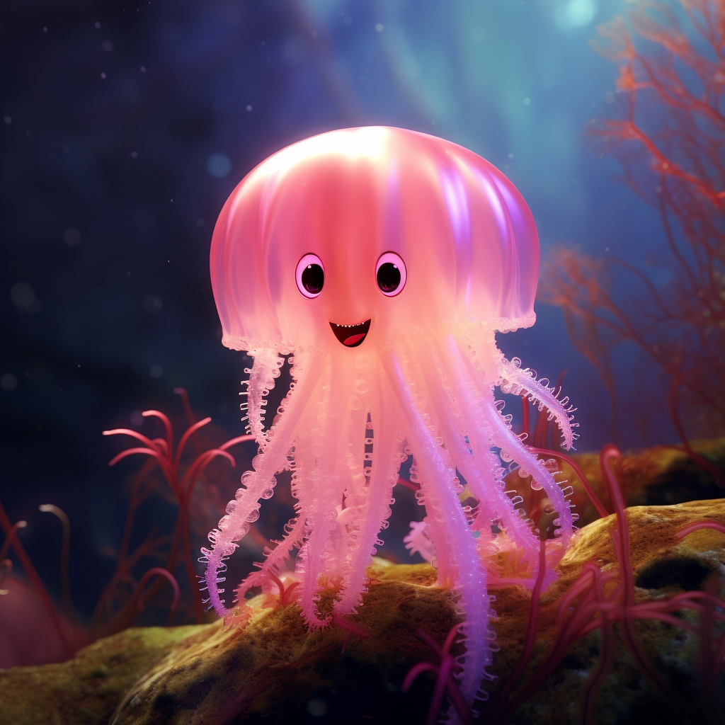 Adorable cloak-like jellyfish body in pink