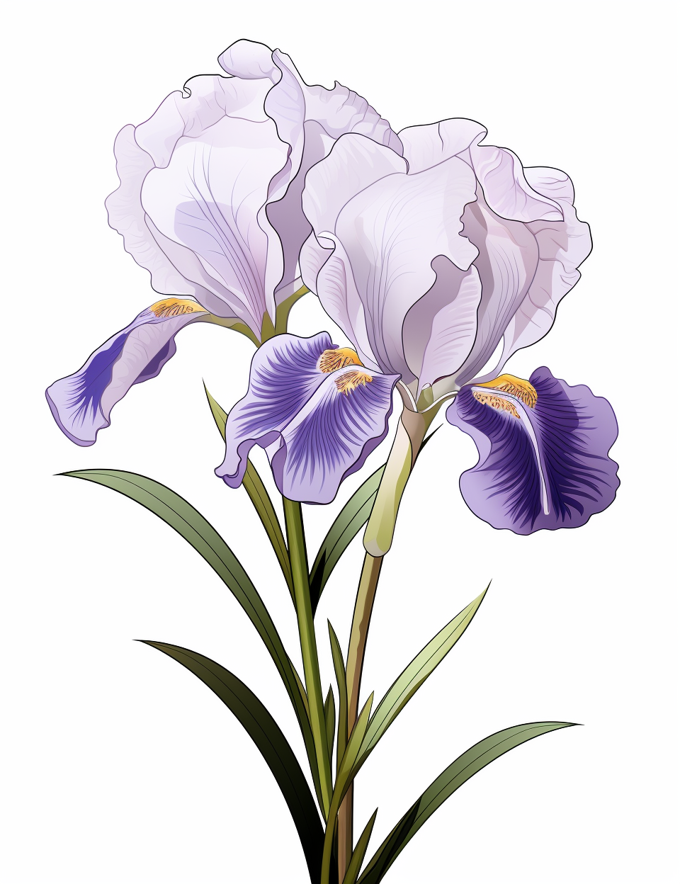 Cute Colorful Iris Flower Doodle