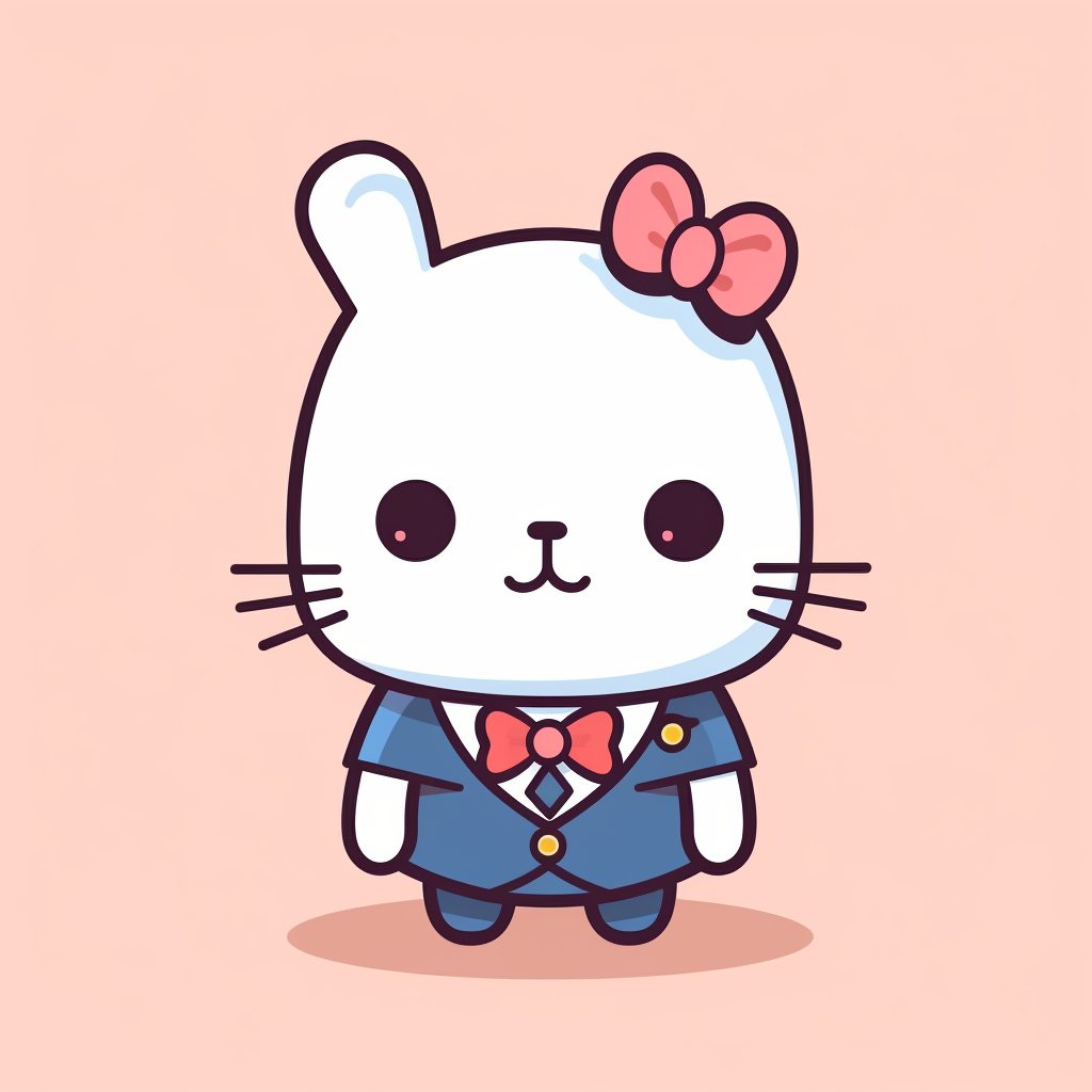 Cute corporate Japanese mascot in Sanrio style