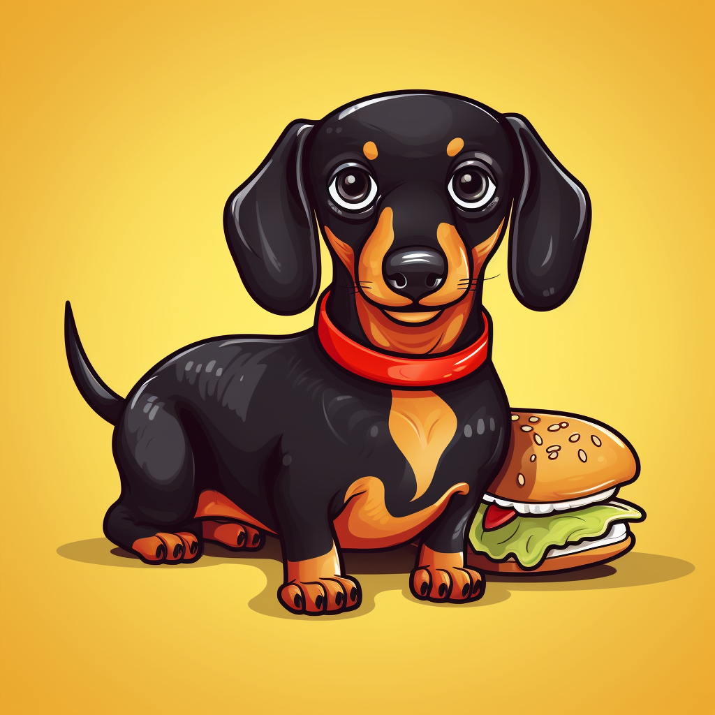 Cute Dachshund Hot Dog Vector Illustration