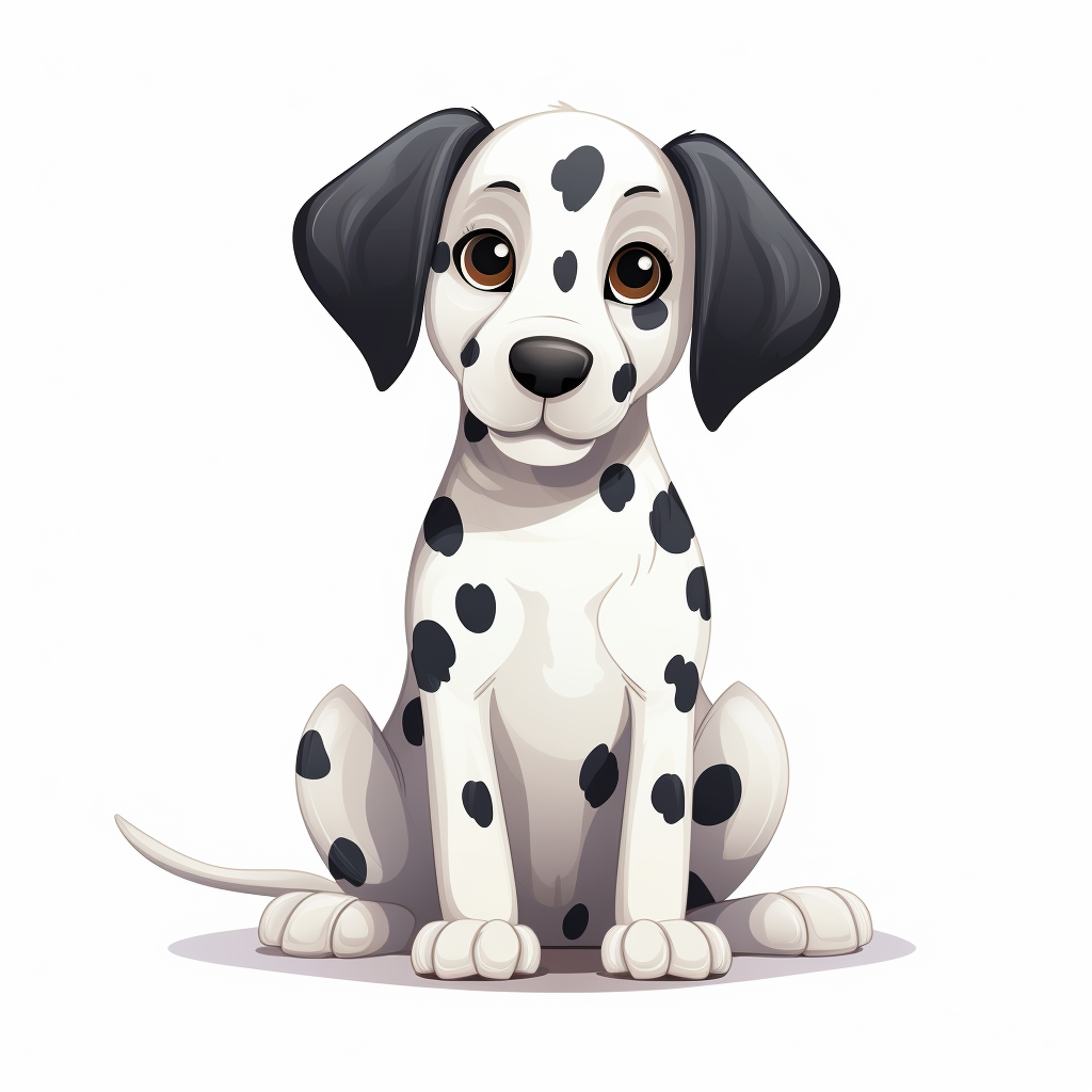 Cute Dalmatian Dog on White Background