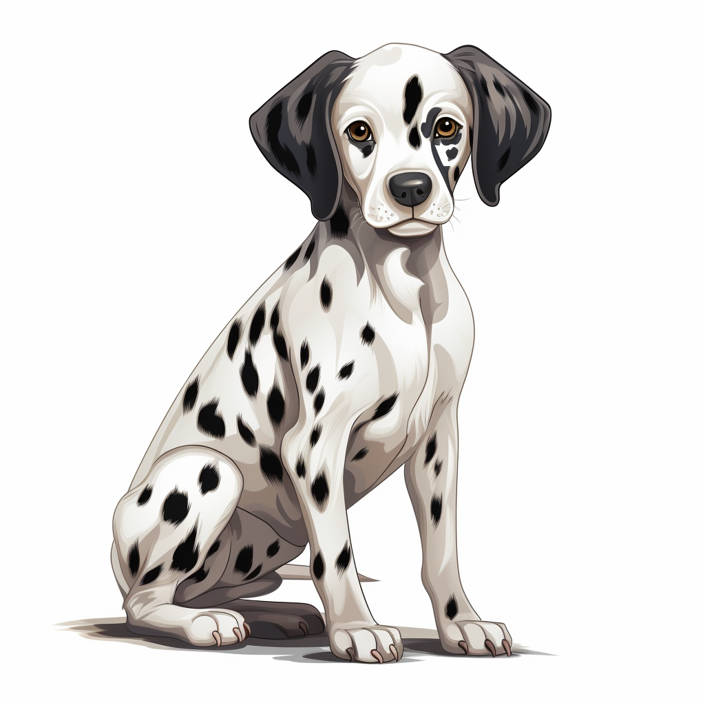 Cute Dalmatian dog on white background