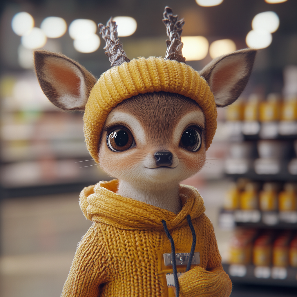 Cute deer in LIDL clothes