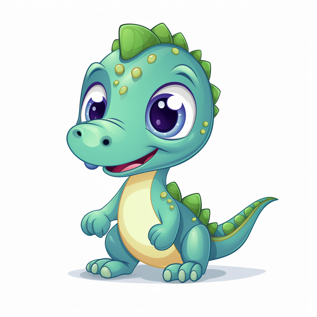 Adorable dinosaur cartoon vector illustration