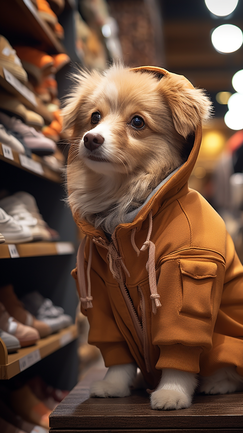 Cute dog in grocery store