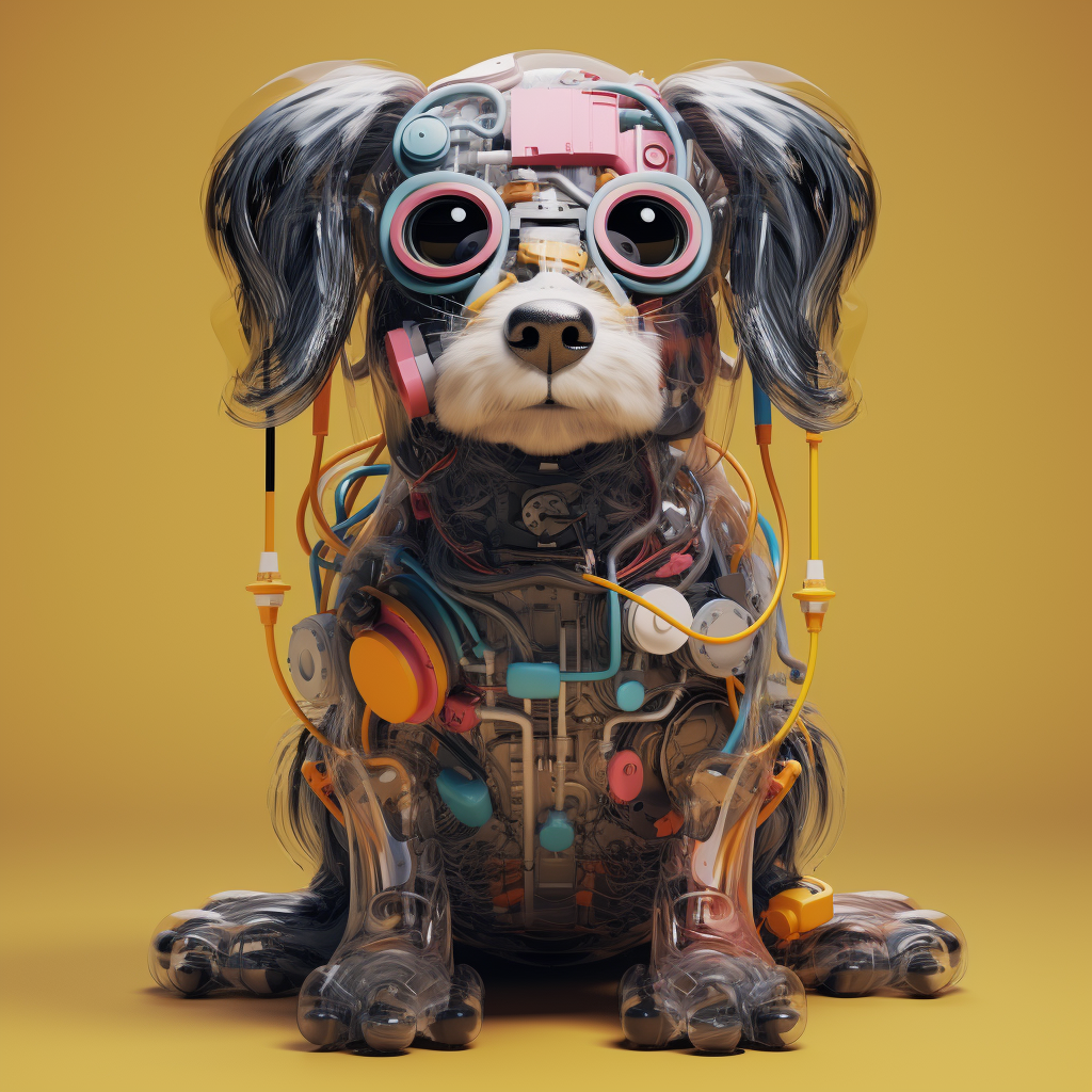 Charming dog model in cute style