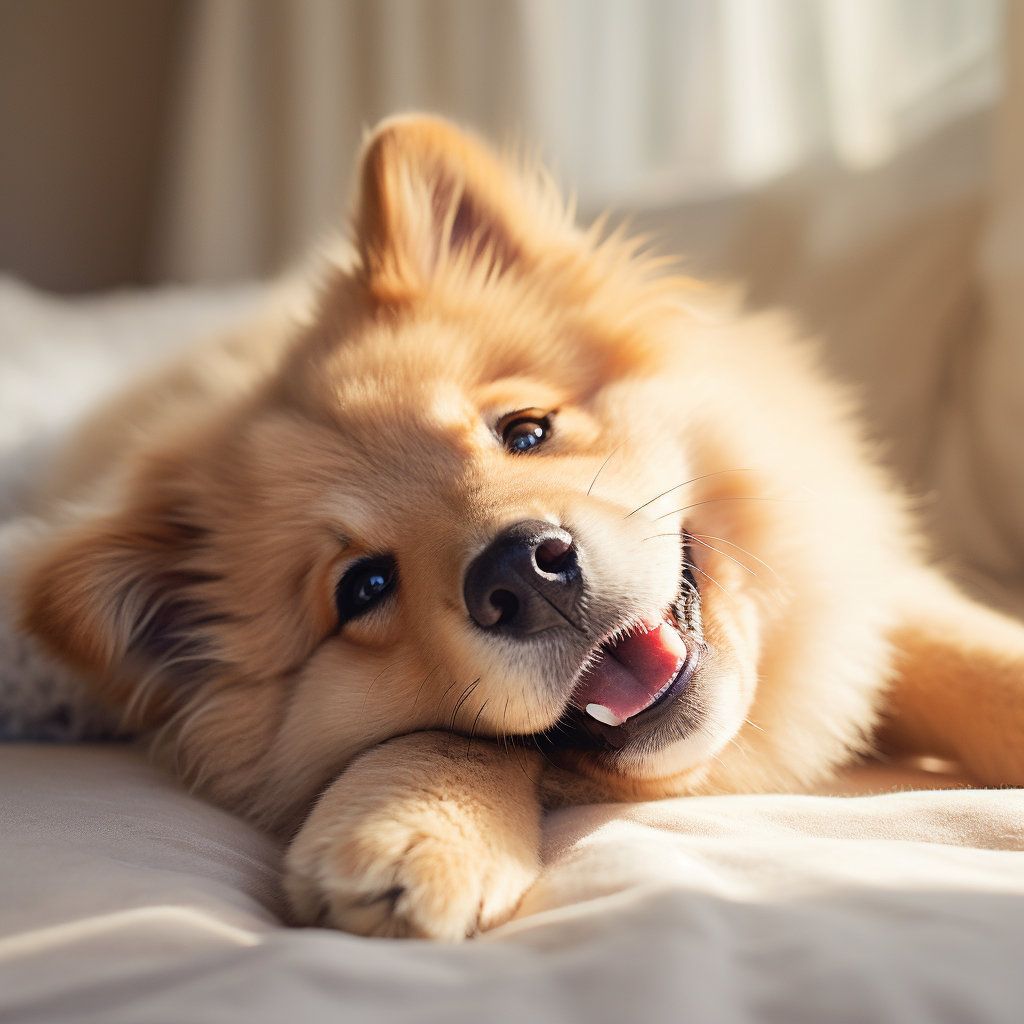 Cute dog in soft morning light