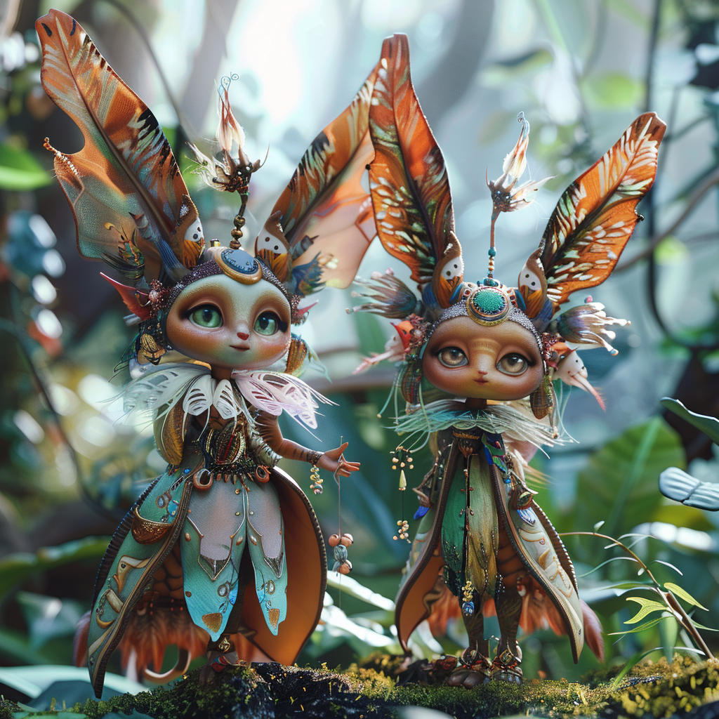 Cute dolls in forest elves outfits