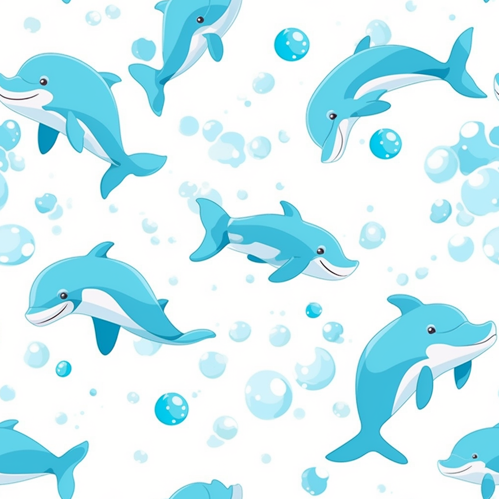 Dolphins swimming in a cute pattern