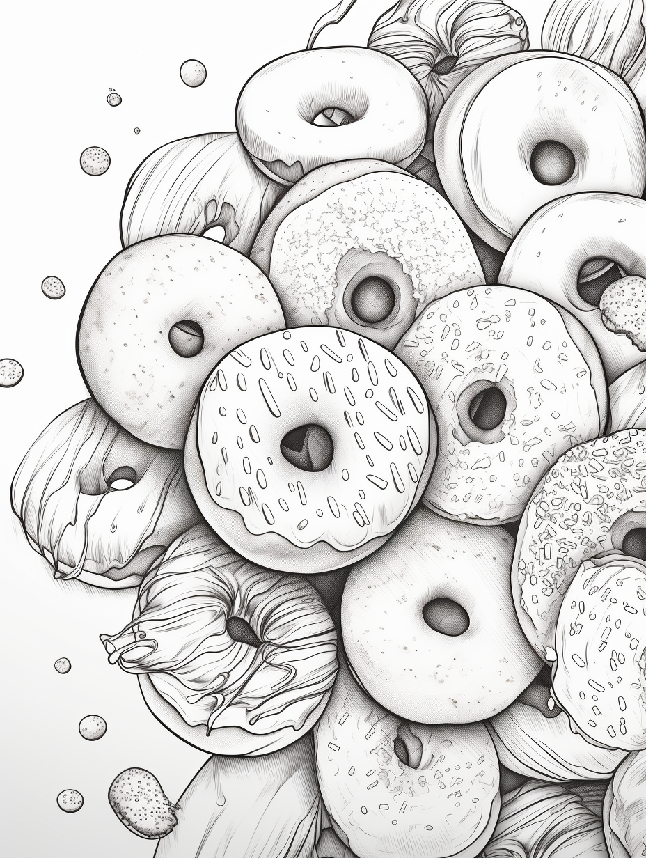 Cute donuts illustration on white background