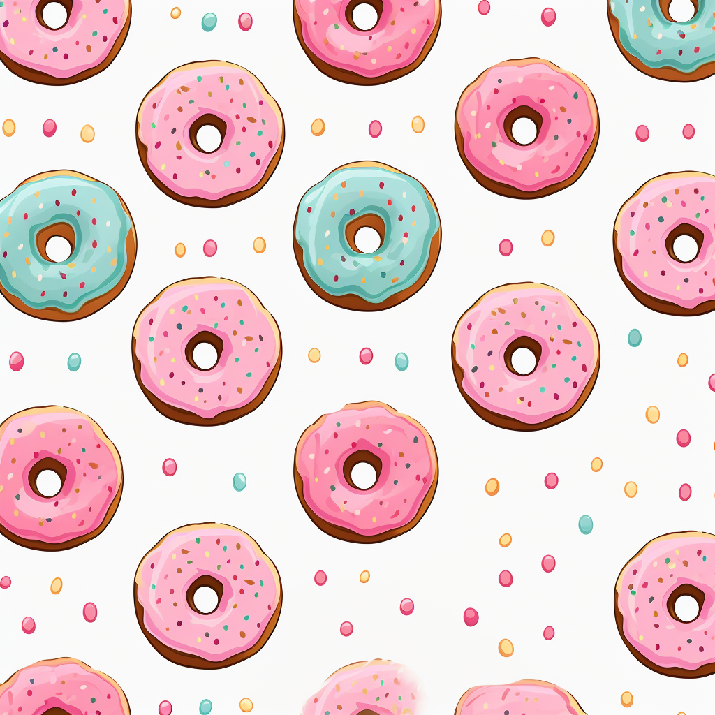 Cute donuts with Valentine sprinkles on white background