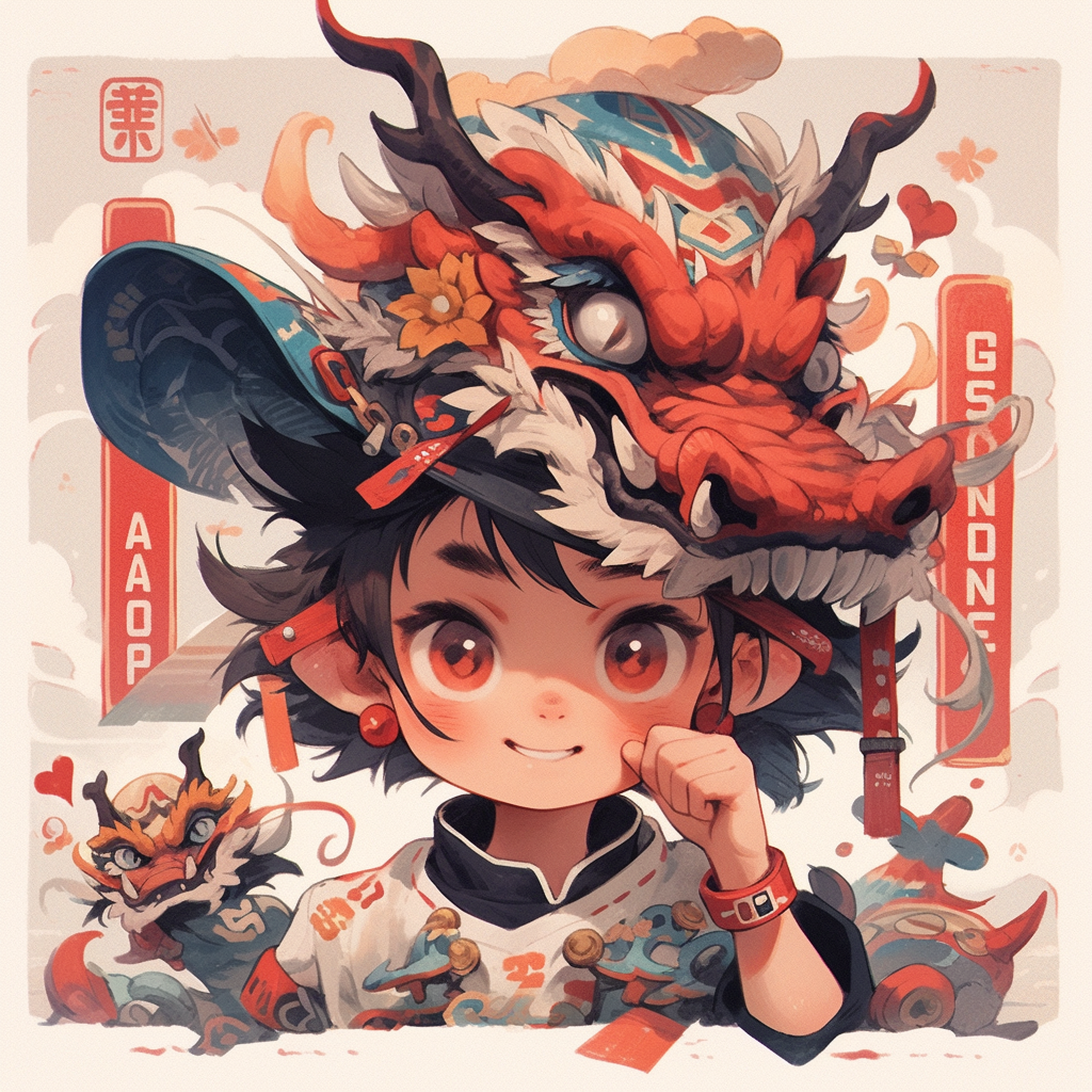 Boy in Cute Dragon Style Hat