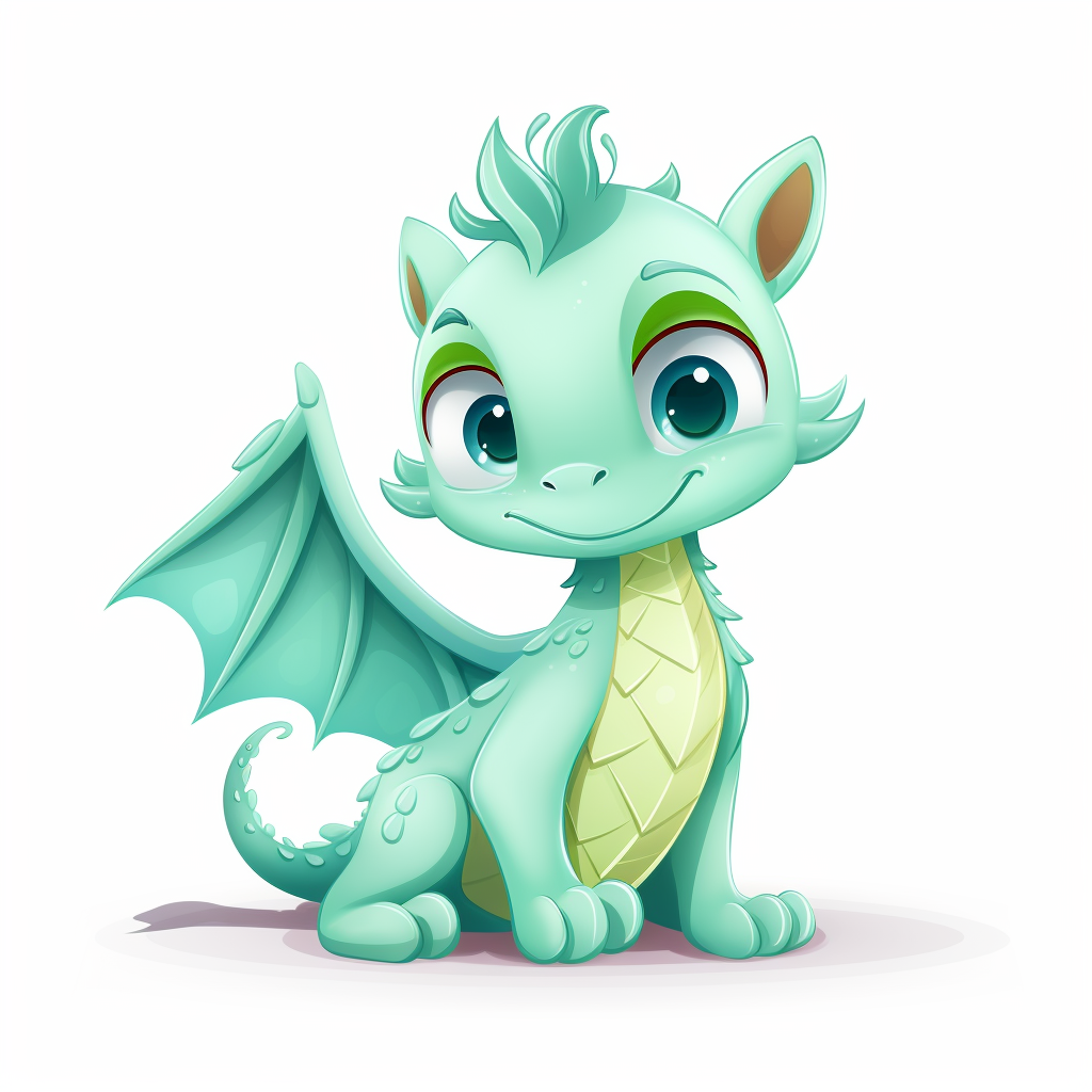 Vector cute dragon on white