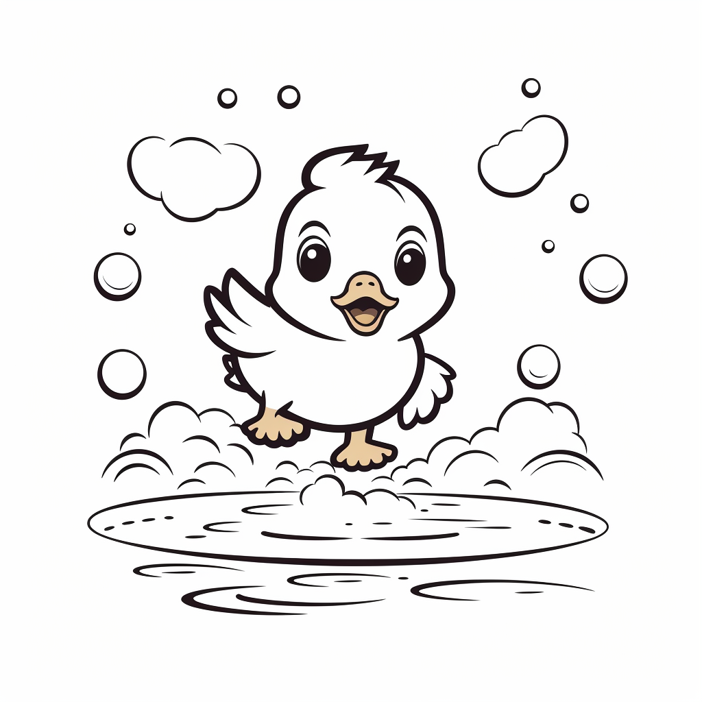 Cute Duck Coloring Page