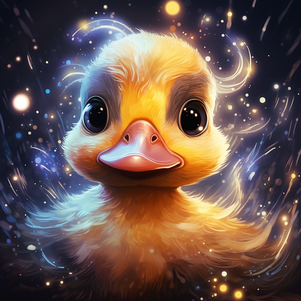 Adorable duck with sparkling eyes