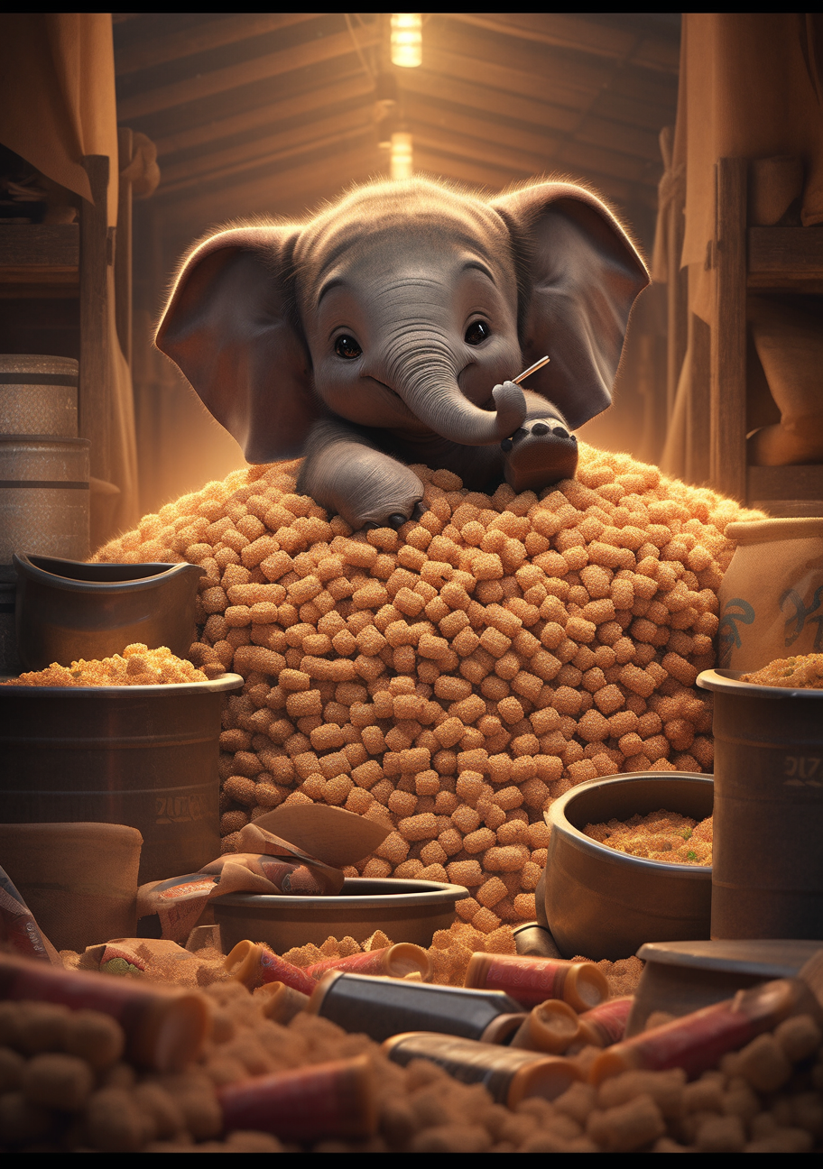 Cute Elephant Eating Peanuts Disney