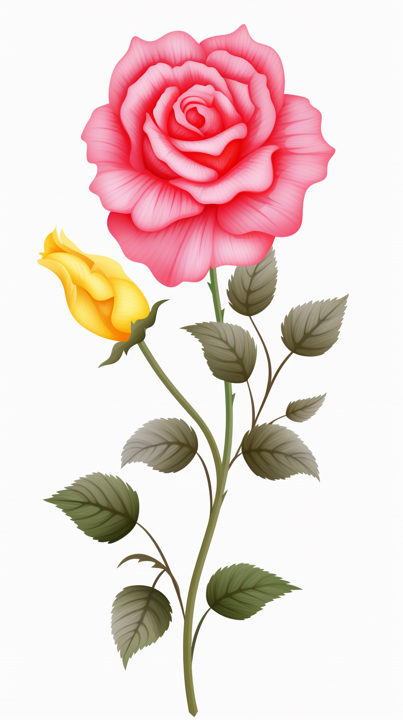 Embroidered rose on a colorful background