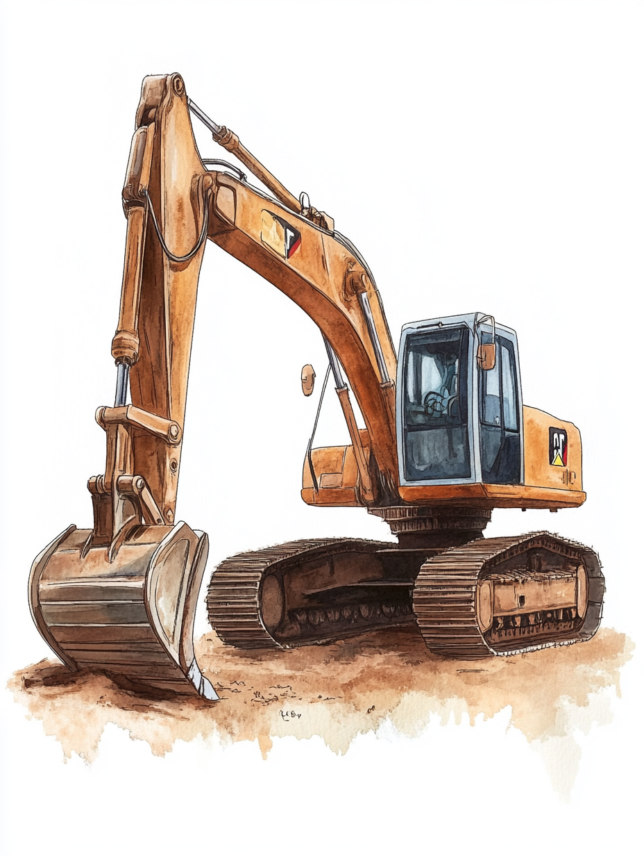 Adorable excavator cartoon clipart design