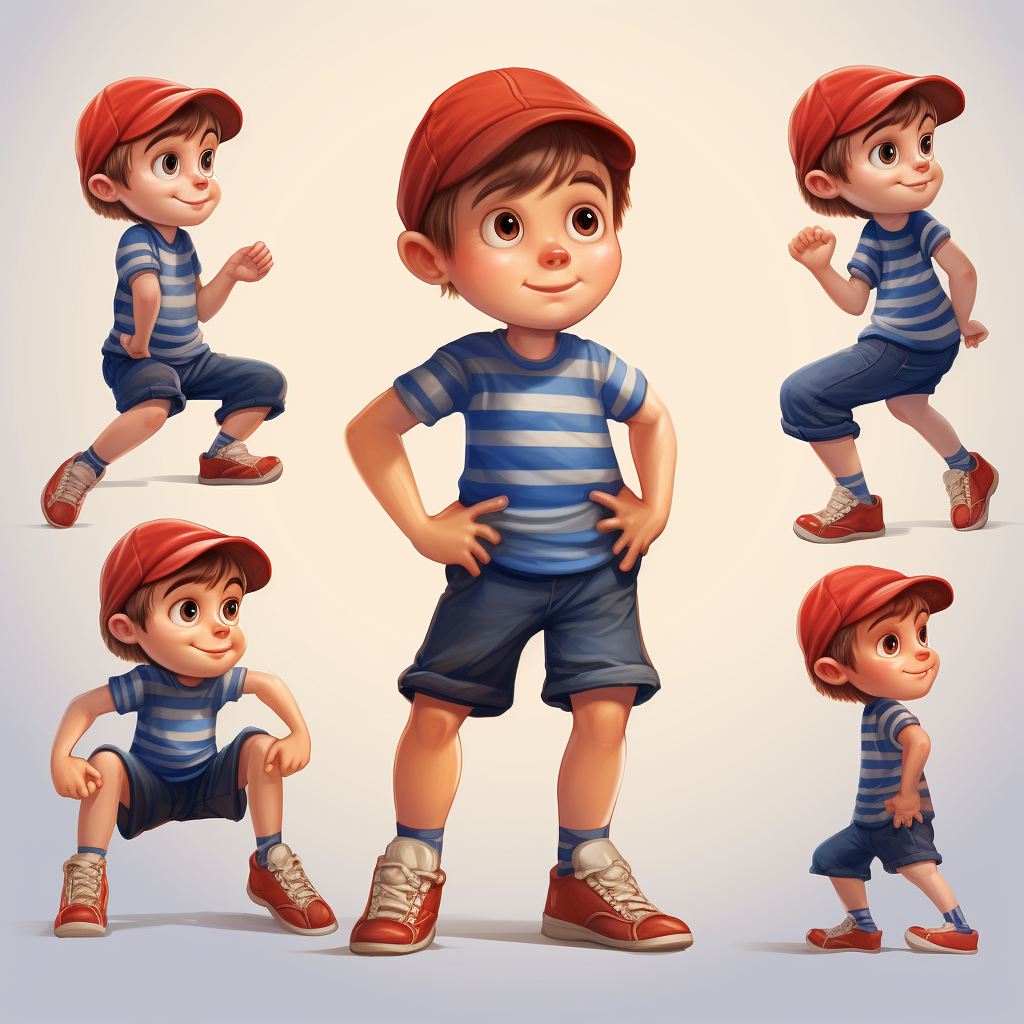 Cute little boy with expressive poses