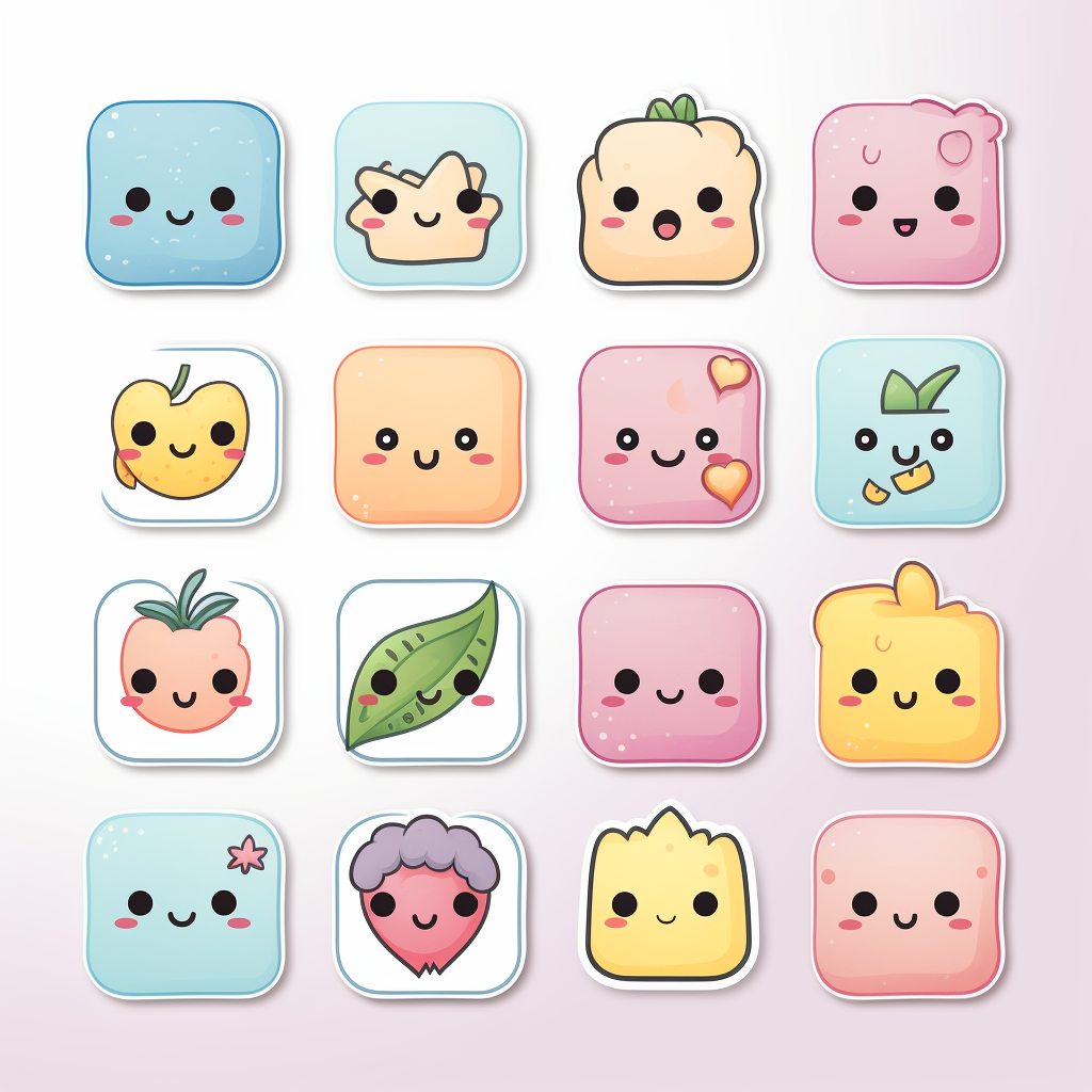 Cute Faces Icons Sticker Pack