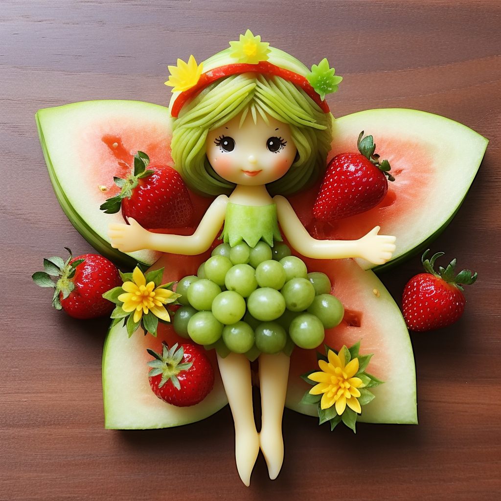 Sweet Fairy made of Fruits and Veggies