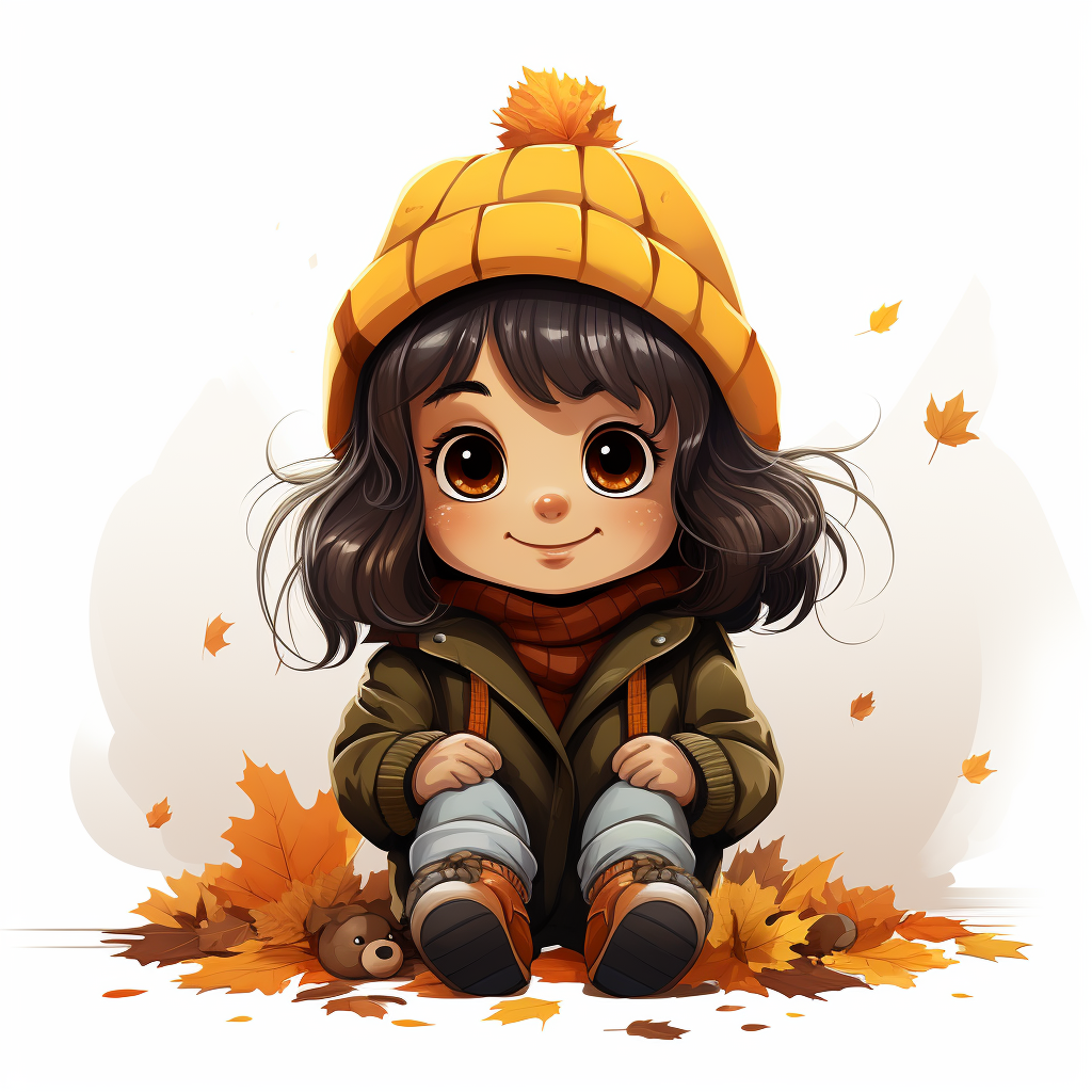 Cute fall autumn isolated with margins clipart