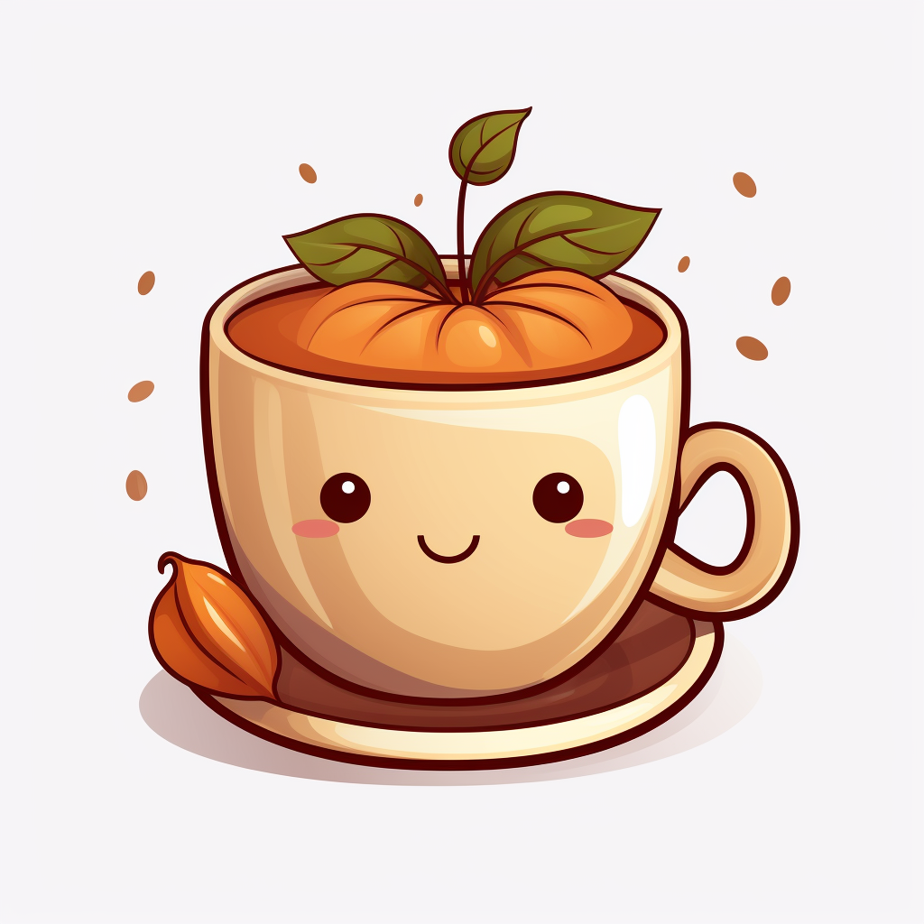 Charming fall chibi coffee cup