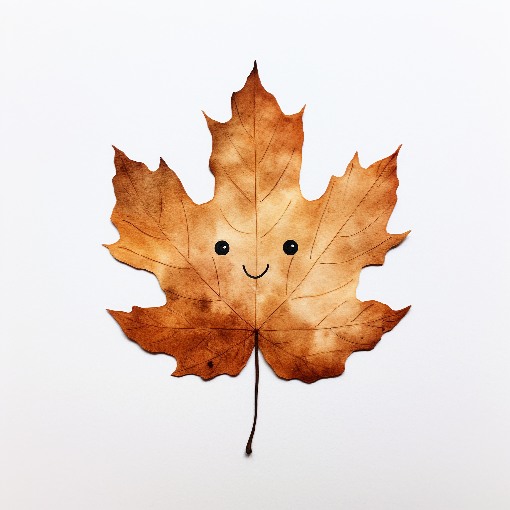 Cute fall leaves on white background