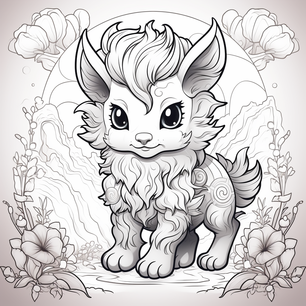 Cute Fantasy Animal Coloring Page