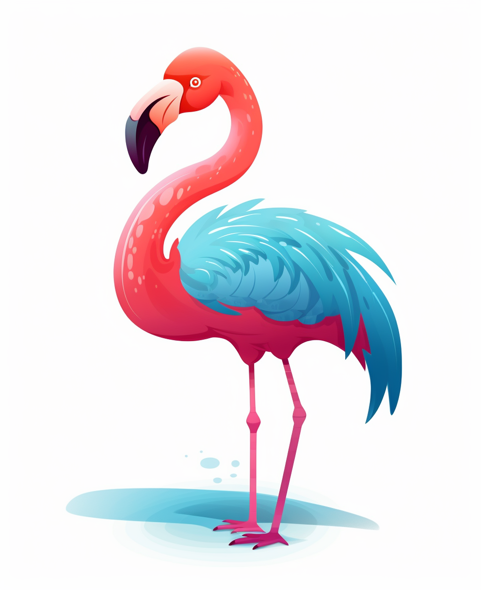 Cute flamingo cartoon illustration for kids