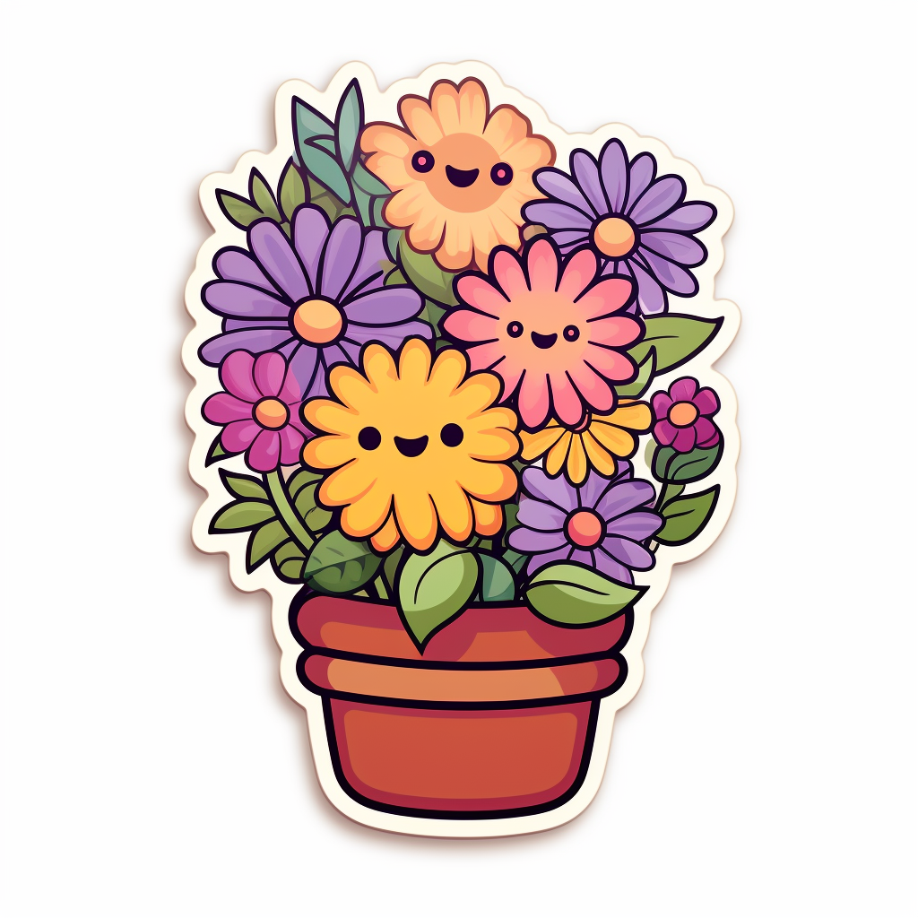 Cute flowers kawaii sticker image