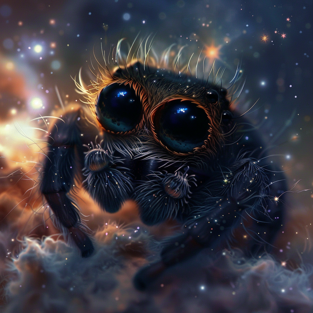 Fluffy cosmic spider cuteness