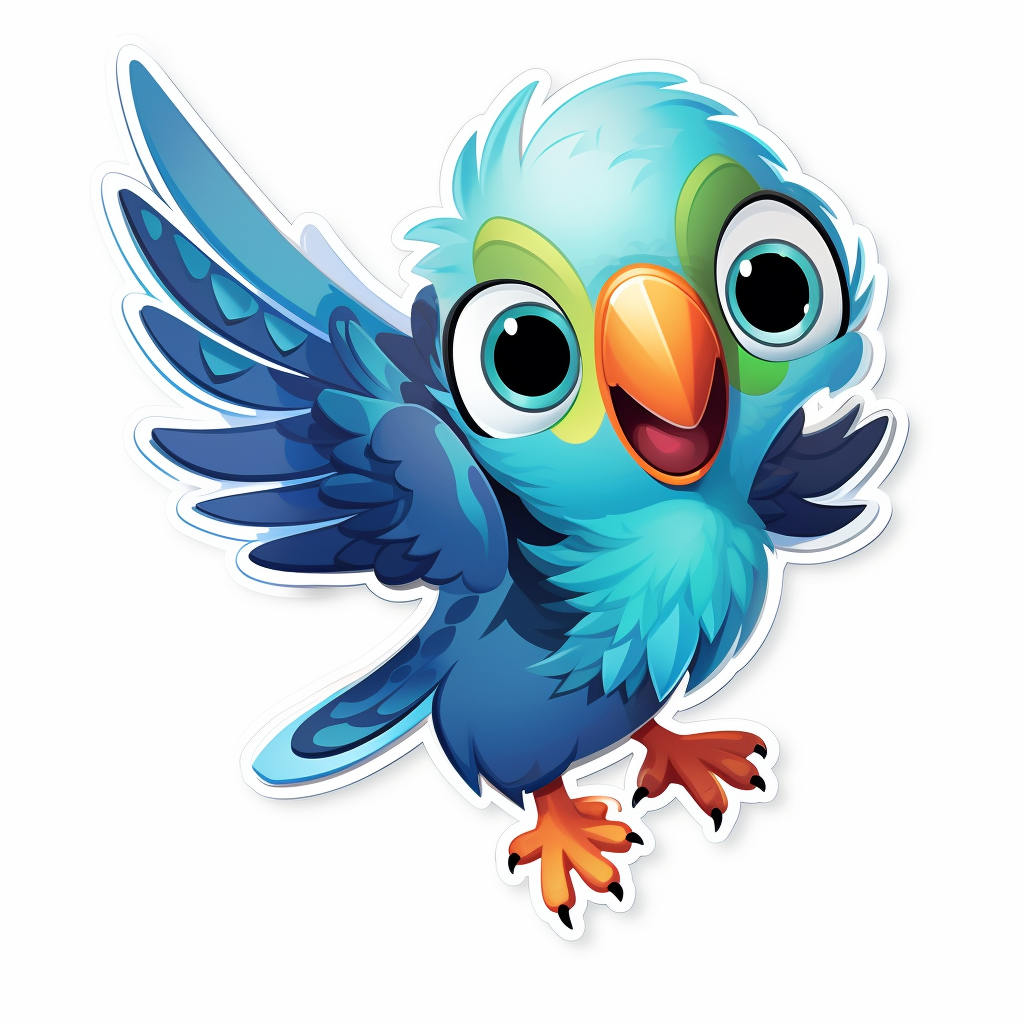 Cute Flying Parrot Sticker