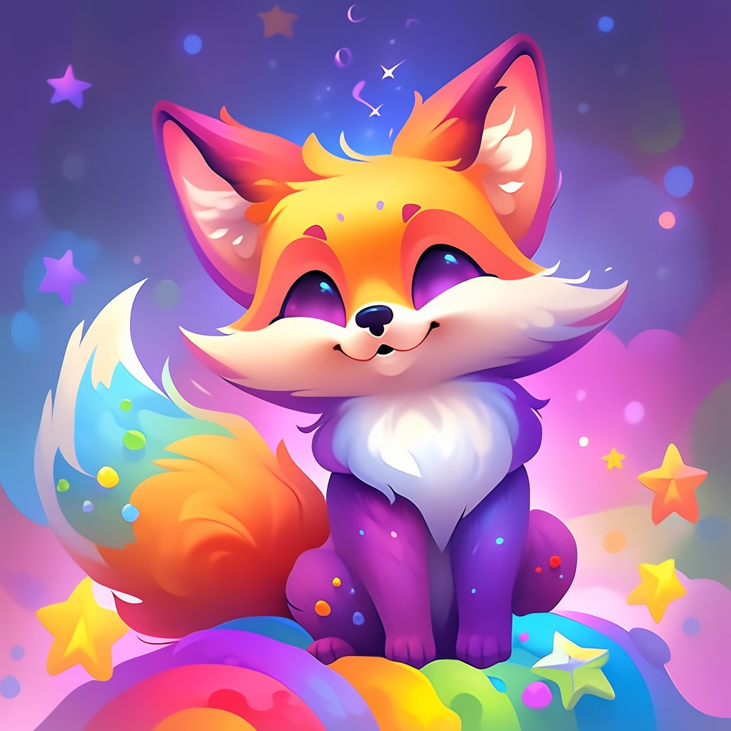 Cute fox studio illustration