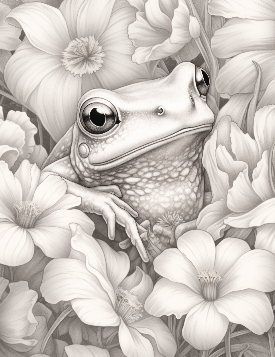 Cute Frog on Flower