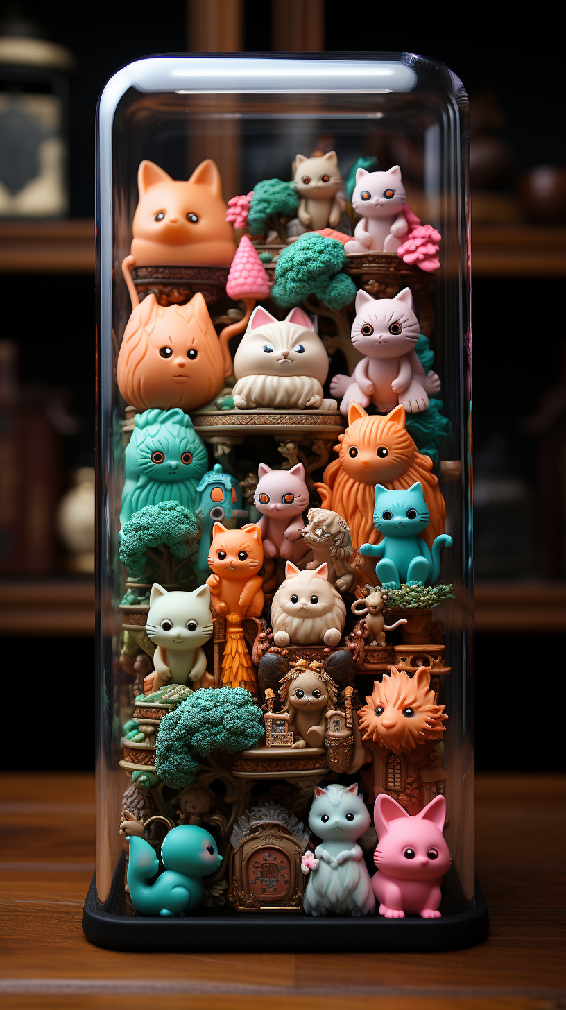 Cute funny clay action characters inside a phone case