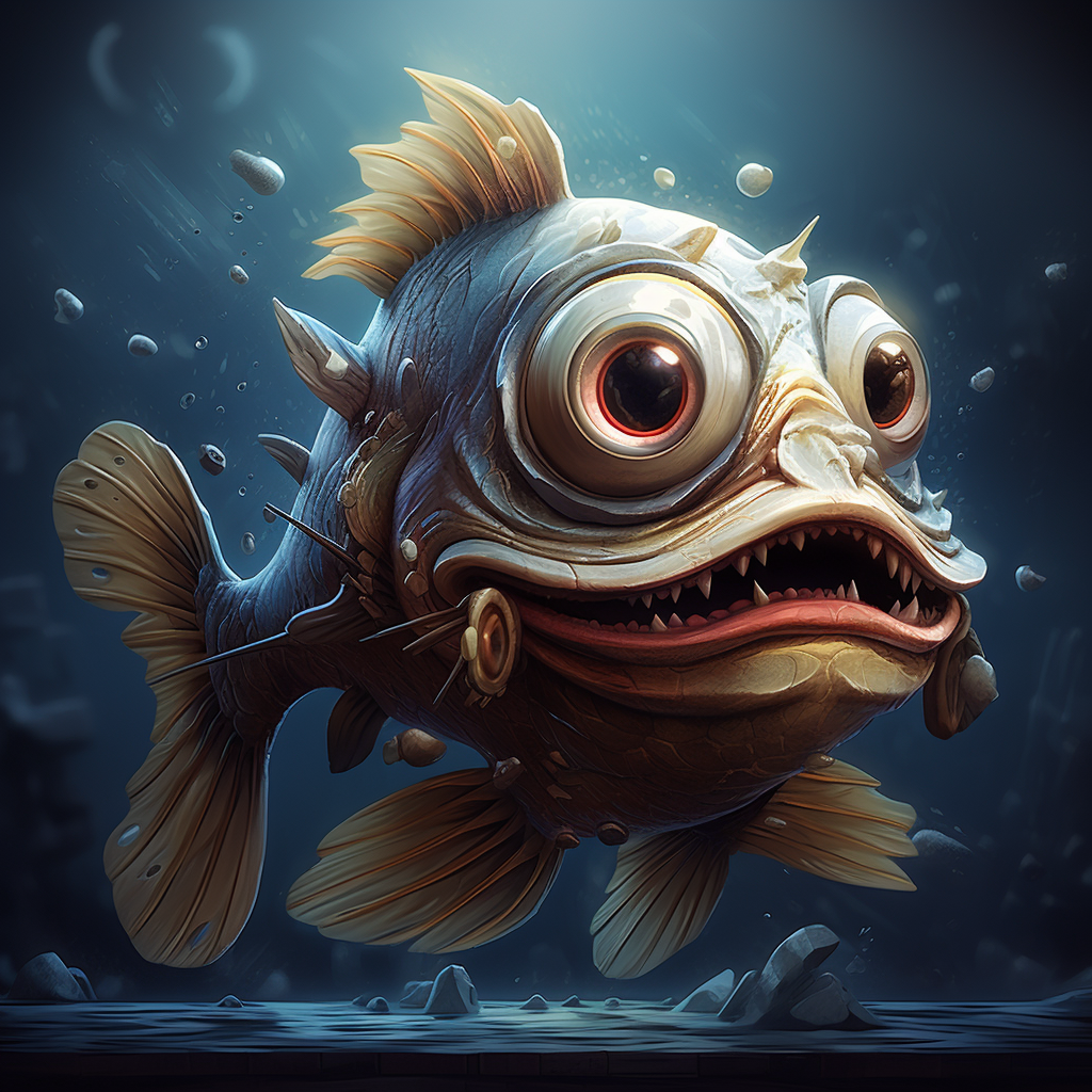 Cute and Funny Fish in Surreal Art