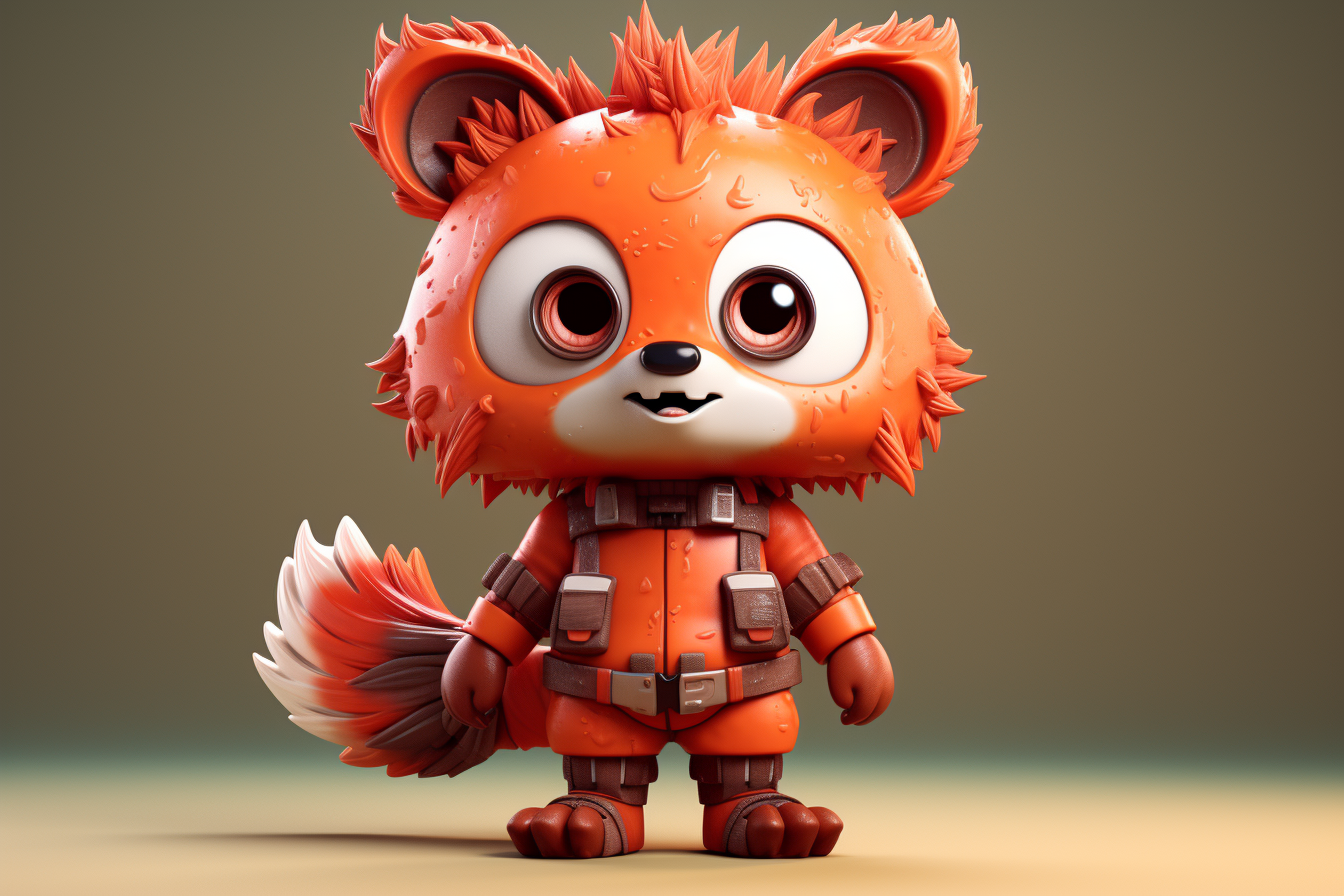 Cute Funny Zombie Red Panda Character