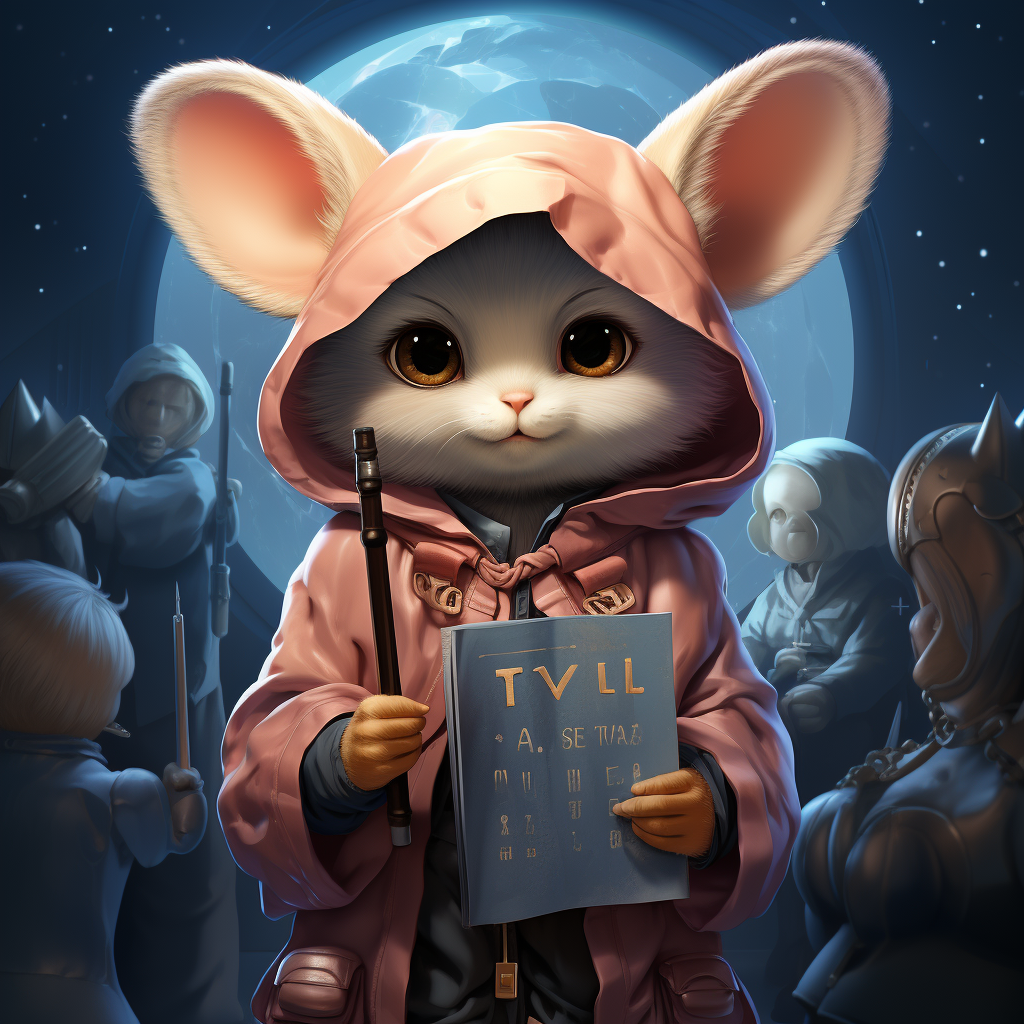 Cute character holding sign with  May the Force Be With You  text