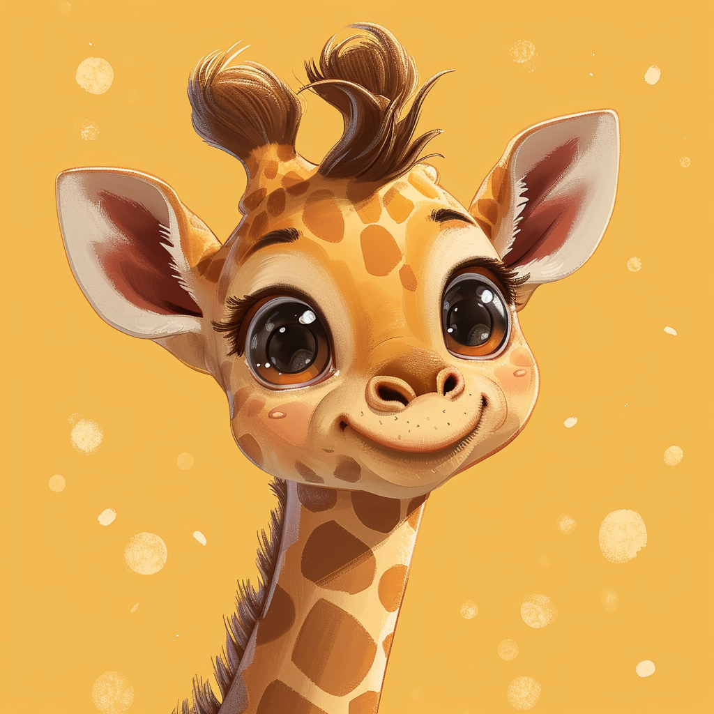 Cute giraffe in Miyazaki style