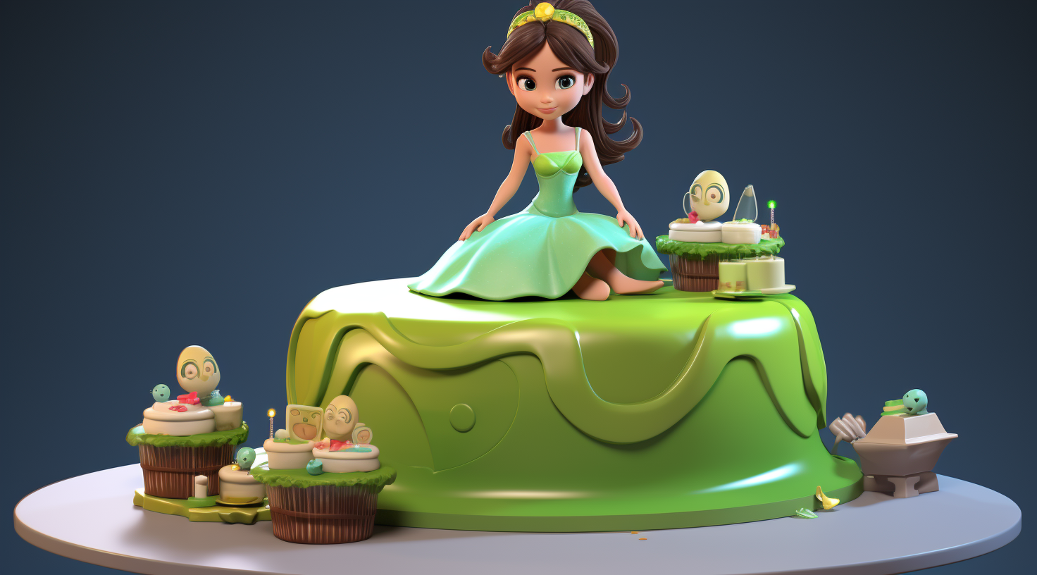 Cute girl holding a cake