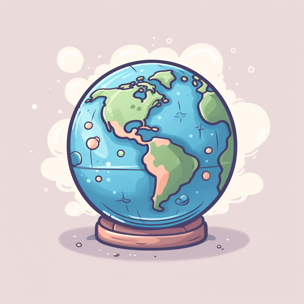 Illustration of a Cute Globe Sticker