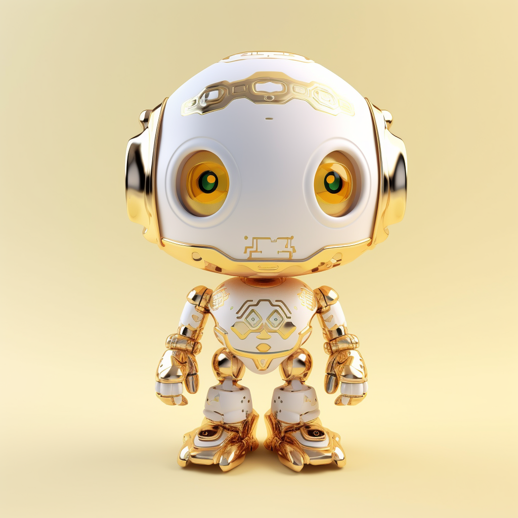 Cute Arabic Robot with Technological Chips