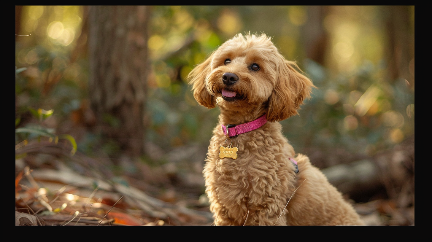 Cute goldendoodle forest pixar style image