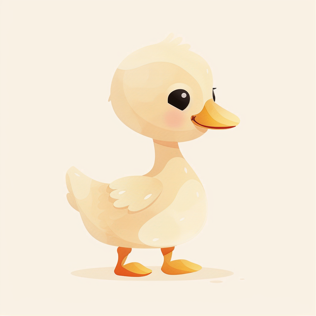 cute goose on white background