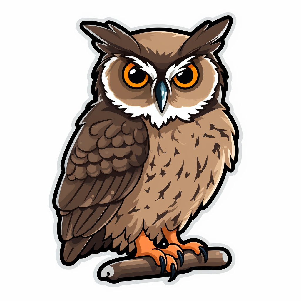 Cute Great Horned Owl Sticker