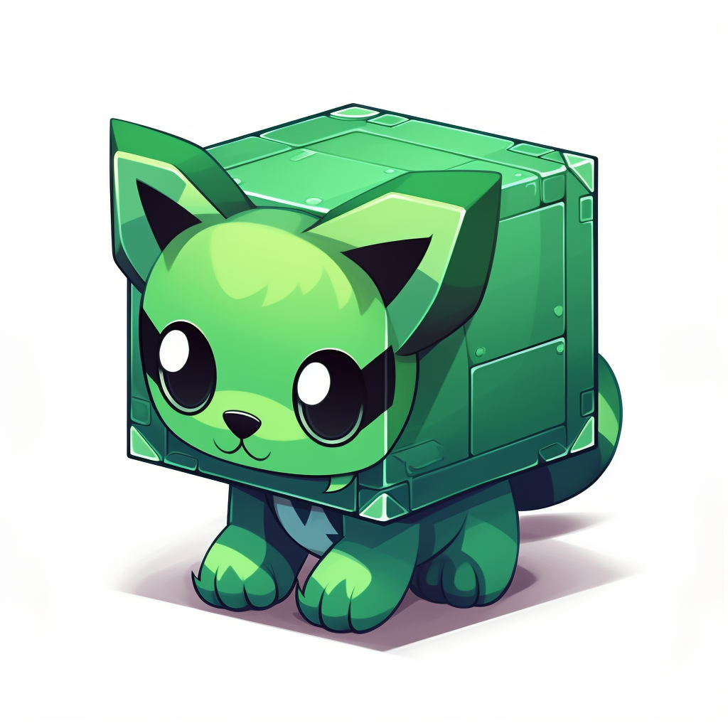 Adorable green cube animal toy