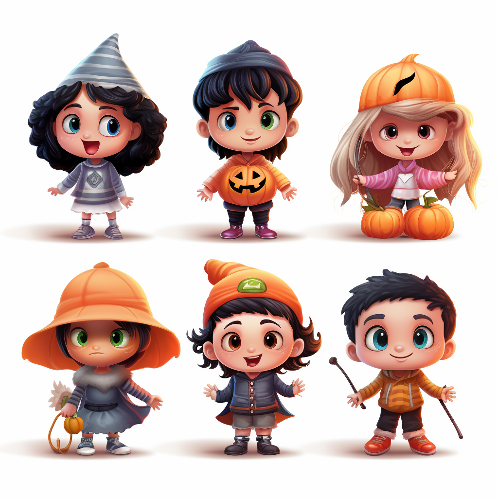 Cute Halloween Characters Clipart