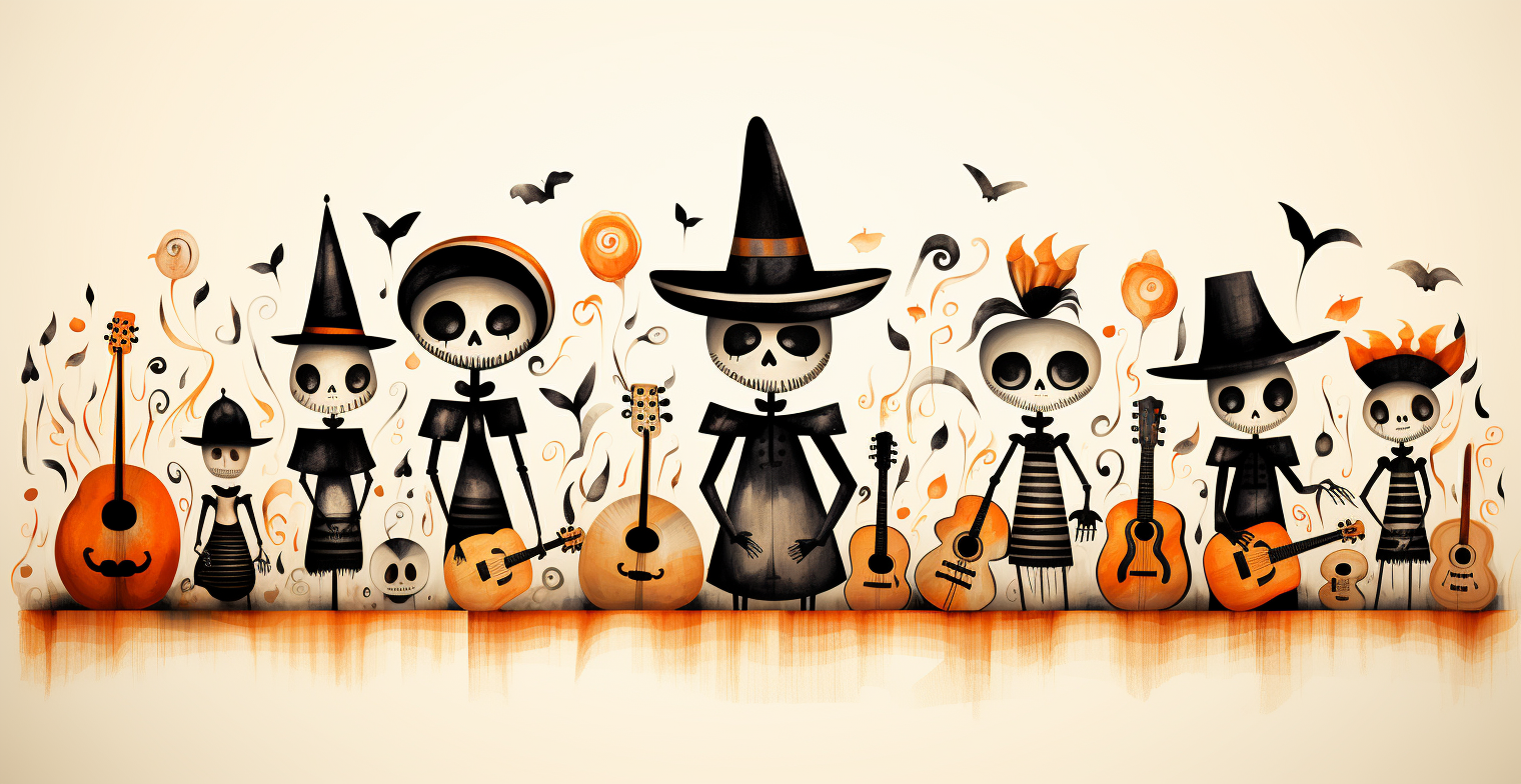 Cute Halloween Motive in Picasso Style