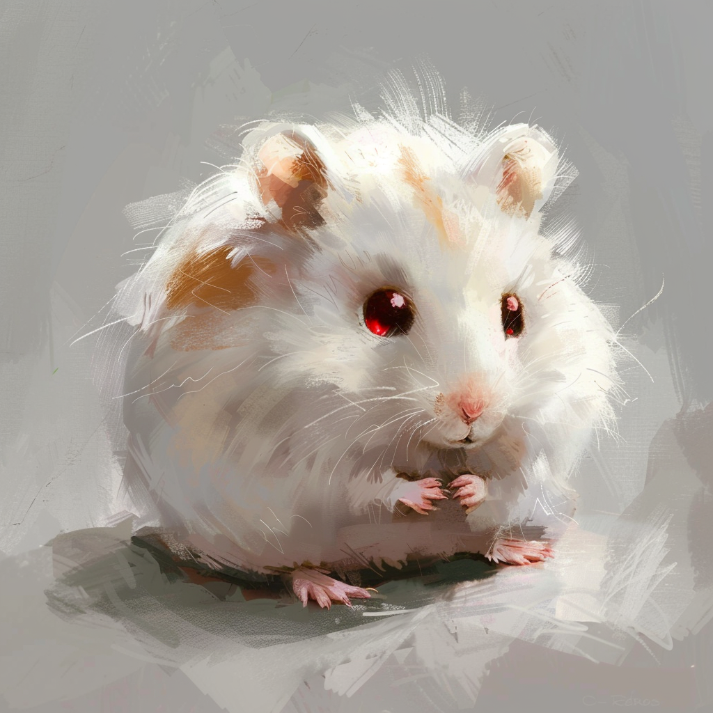 sweet hamster with red eyes